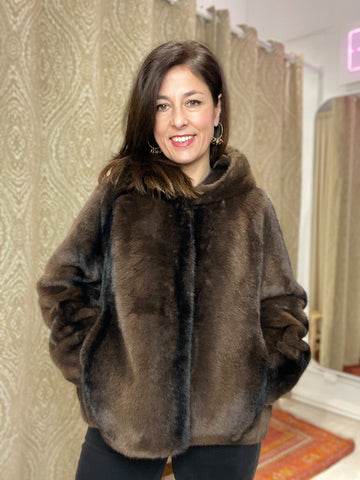 CHAQUETON LORENA PELO CAPUCHA