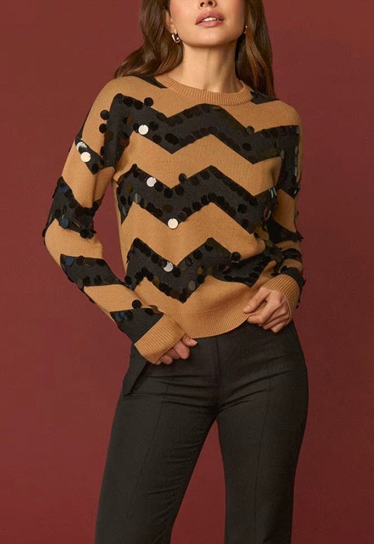 JERSEY LENTEJUELA ZIG ZAG