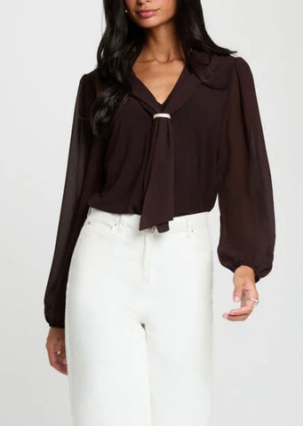 BLUSA LAZADA MARRÓN