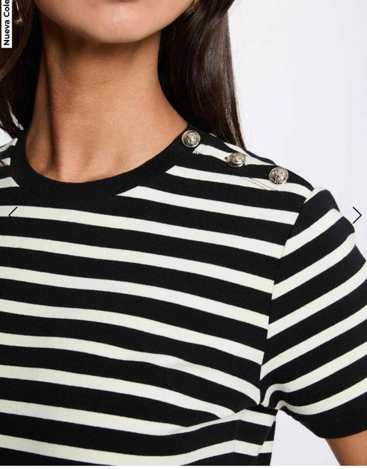 CAMISETA RAYAS NEGRO
