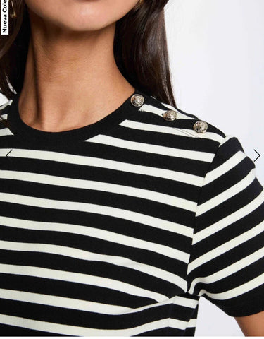 CAMISETA RAYAS NEGRO