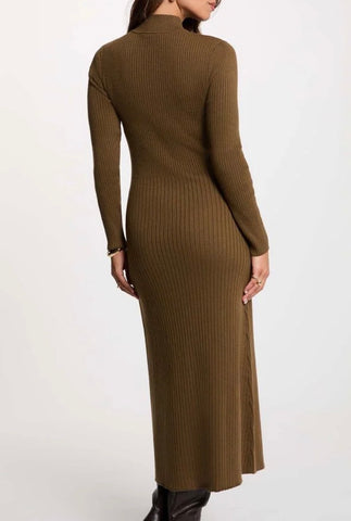 VESTIDO VERDE CAQUI