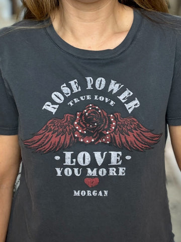 CAMISETA ROSE POWER GRIS