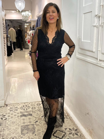 FALDA NORA ENCAJE NEGRA