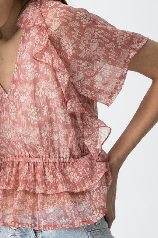 BLUSA LUCIANA ROSA PRINT