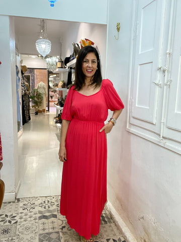 VESTIDO CORAL LARGO