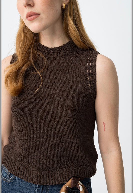 TOP CROCHET CHOCO