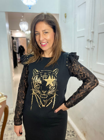 VESTIDO TIGRE DORADO