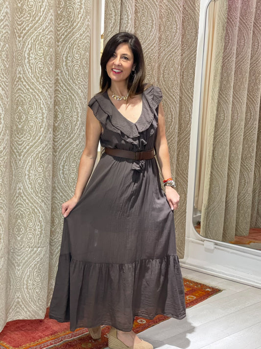 VESTIDO KORO MARRON