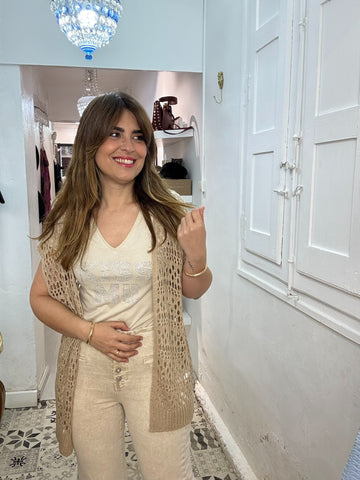 CHALECO PAULA CAMEL