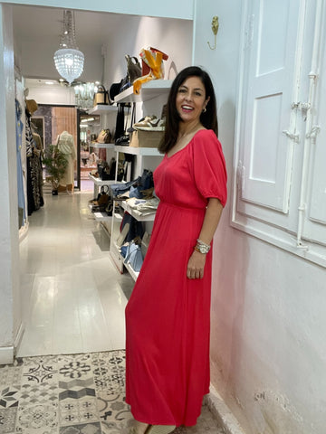 VESTIDO CORAL LARGO