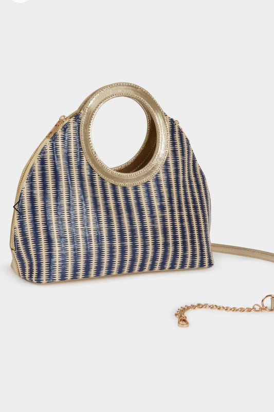 BOLSO ORO Y MARINO