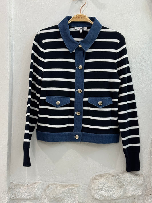 CHAQUETA CHANELITA RAYAS/VAQUERO